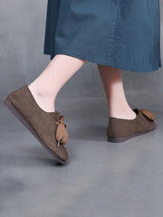 Women Casual Leather Solid Strap Flat Shoes