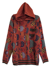 Plus Size Autumn Vintage Cartoon Print Women Hoodies