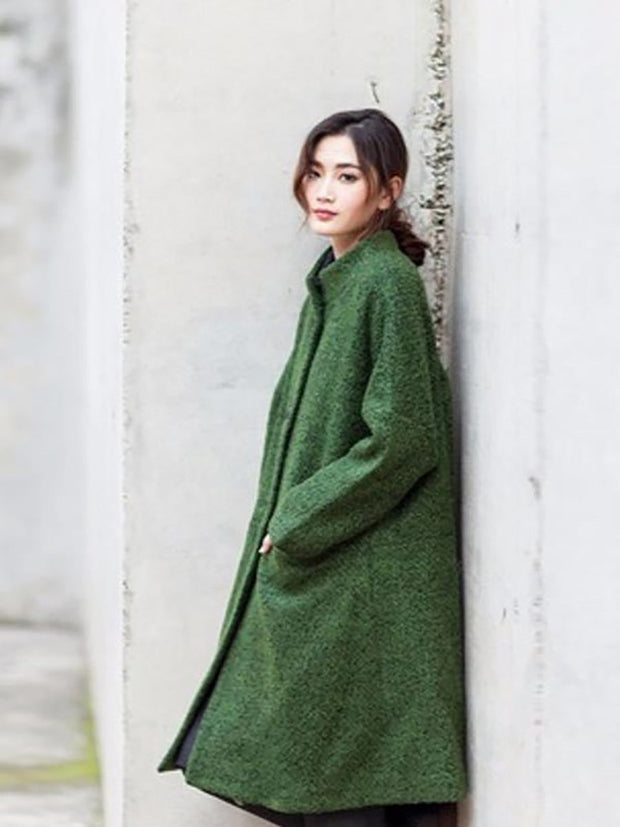 Plus Size Winter Women Casual Loose Woolen Coat