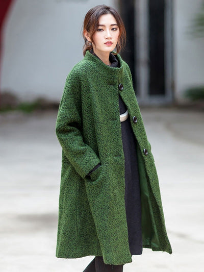 Plus Size Winter Women Casual Loose Woolen Coat