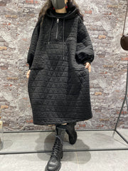 Plus Size Winter Women Wadded Clothes Hooded Dress
