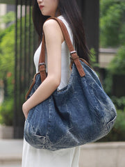 Women Casual Denim Large Capacity Shoulder Bag