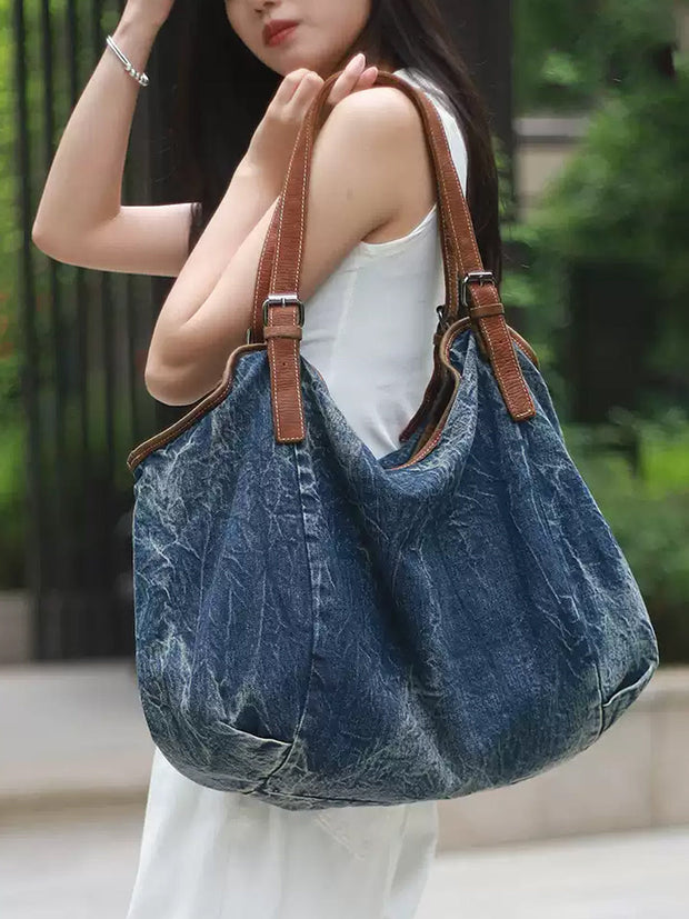 Women Casual Denim Large Capacity Shoulder Bag