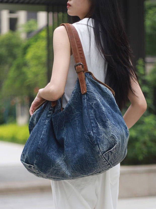 Women Casual Denim Large Capacity Shoulder Bag