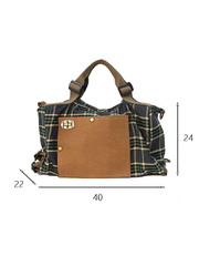 Vintage Plaid Canvas Spliced Crossbody Bag Backpack