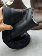 Winter Women Genuine Leather Flat Fleece-lined Ankle Boots