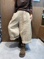 Women Winter Solid Croduroy Cotton Padded Harem Pants