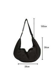 Casual Commute Solid Nylon Crossbody Bag