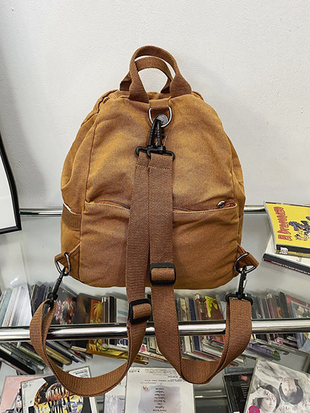 Japan Style Canvas Solid Shoulder Bags Backpack