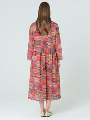 Plus Size Prints Long Sleeve Spring Bohemia Dress