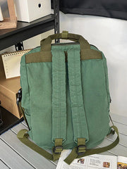 Casual Solid Canvas Zipper Backpack