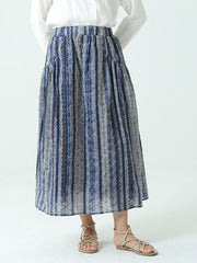 Plus Size Cotton Spring Summer Elastic Waist Loose Skirt