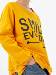 Plus Size - Handgefertigtes bedrucktes Sweatshirt aus 100 % Baumwolle