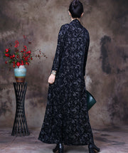 Plus-Size Women Vintage Floral V-Neck Loose Dress