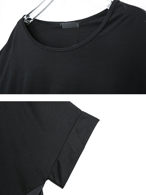 Plus Size - Summer Patchwork Casual Irregular T-shirt