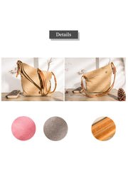 Women Canvas And Leather Crossbody Bag