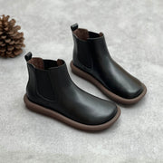 Women Autumn Genuine Leather Flat Casual Martin Boots